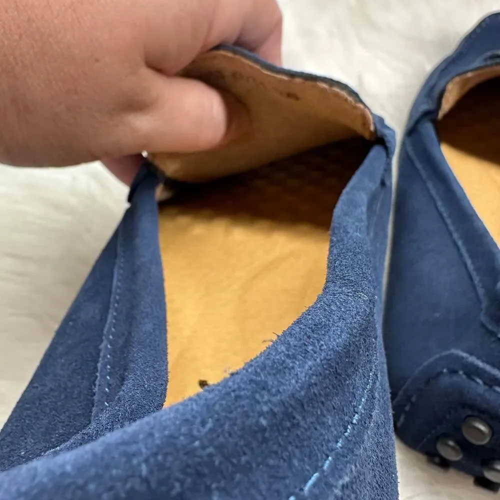 Go‎ Tour Mens Handmade Suede Leather Casual Loafers Shoes NAVY